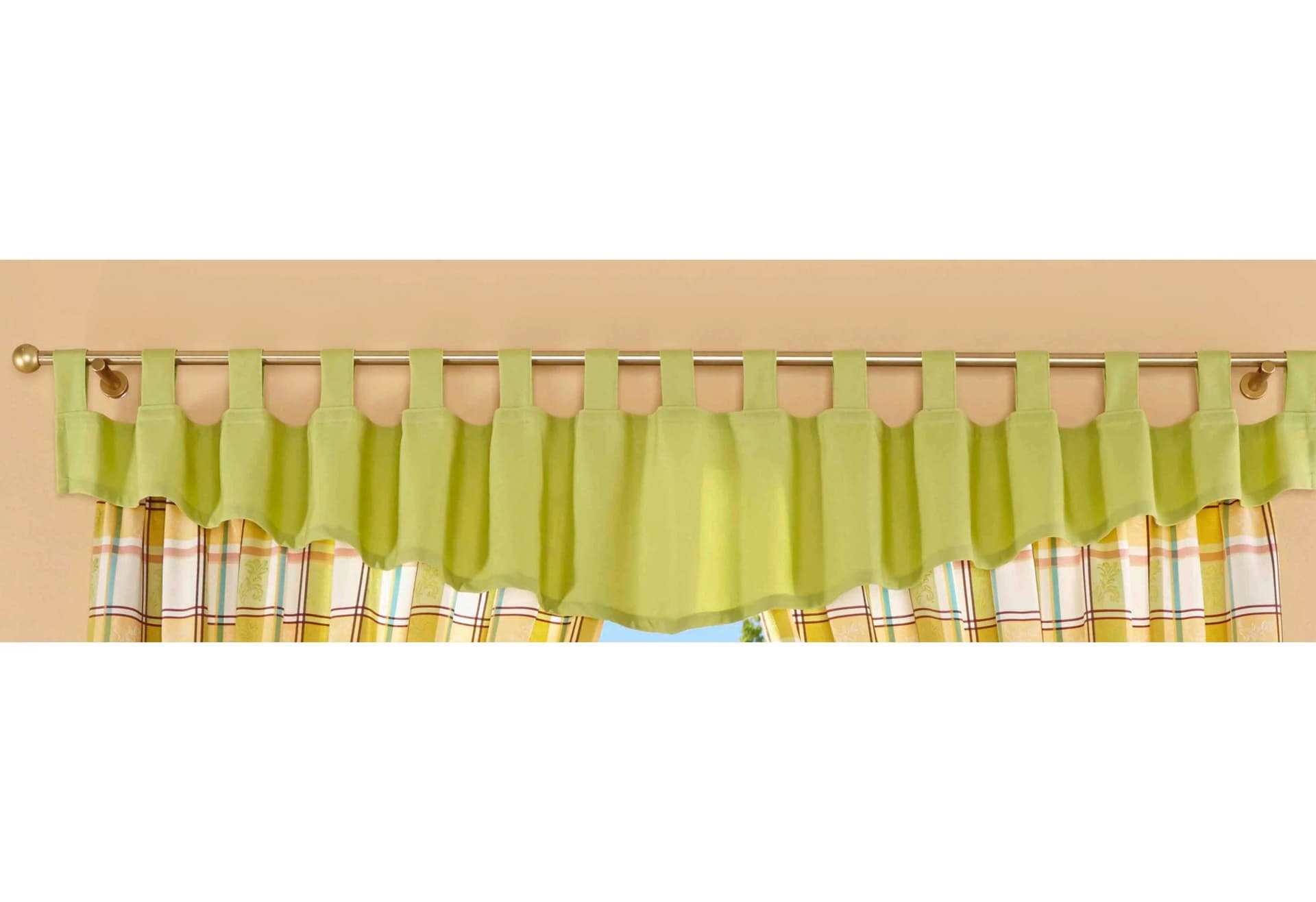 Querbehang STICKEREIEN PLAUEN "Dolche" Gr. 4, Grün, Polyester, Gardinen