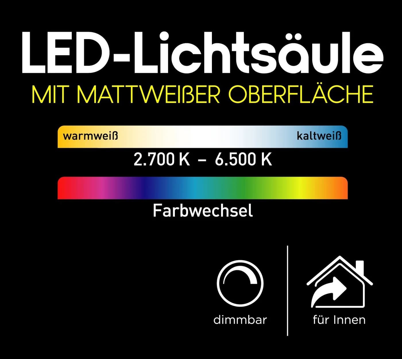 BONETTI LED Stehlampe mit 8 Lichtfarben und Fernbedienung