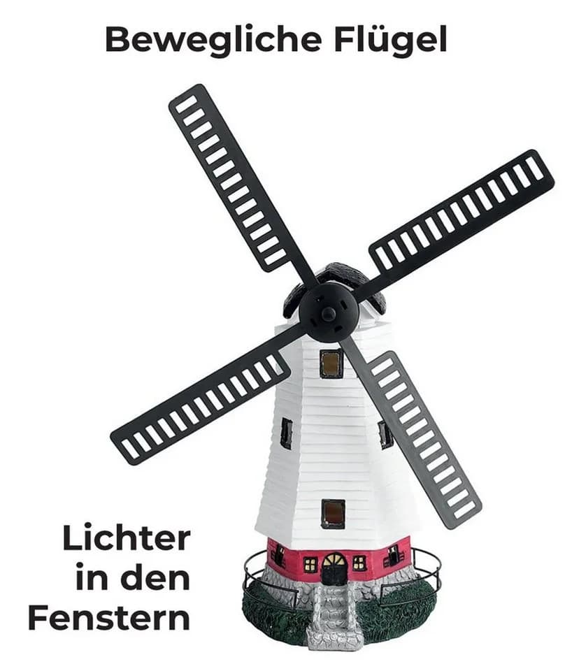 IC Gardenstyle LED Solarleuchte Solar Windmühle warm-weiß bewegliche Flügel