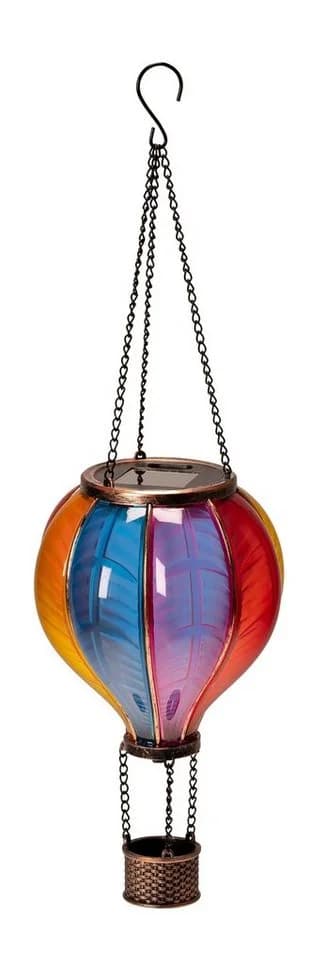 IC Gardenworld LED Solarleuchte Heißluftballon mit Flammeneffekt