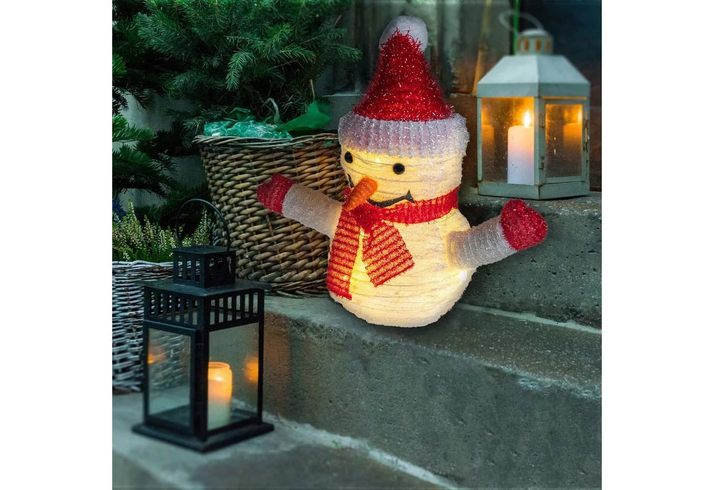 IC Winterworld Weihnachtsfigur Pop-Up LED 25 cm 10 LEDs Timer Batteriebetrieben IP44