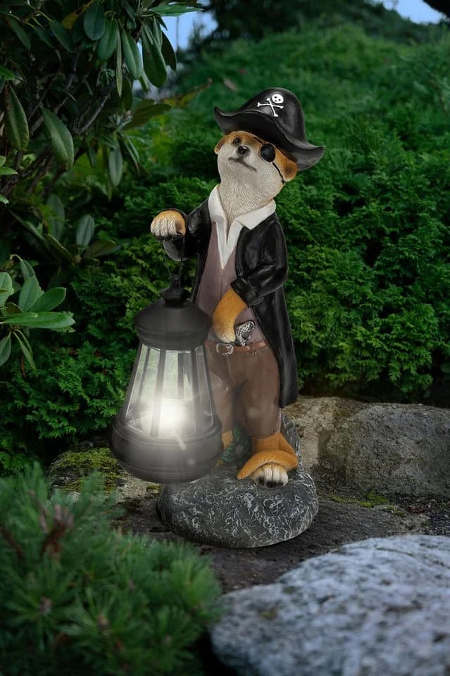 IC Gardenstyle LED Dekofigur Erdmännchen Solar-Leuchte Kunststein