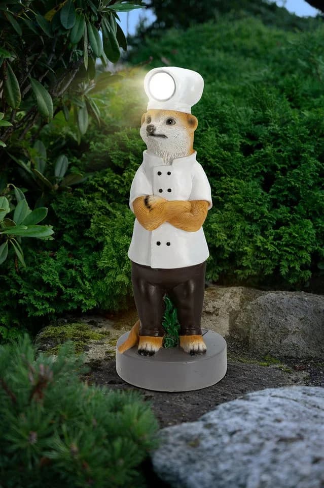 IC Gardenstyle LED Dekofigur Erdmännchen Solar Kunststein