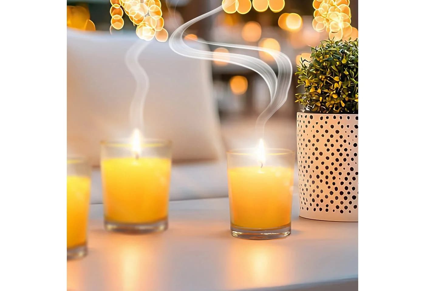 IC Gardenworld Duftkerze Citronella Glas Becher Zitronenduft