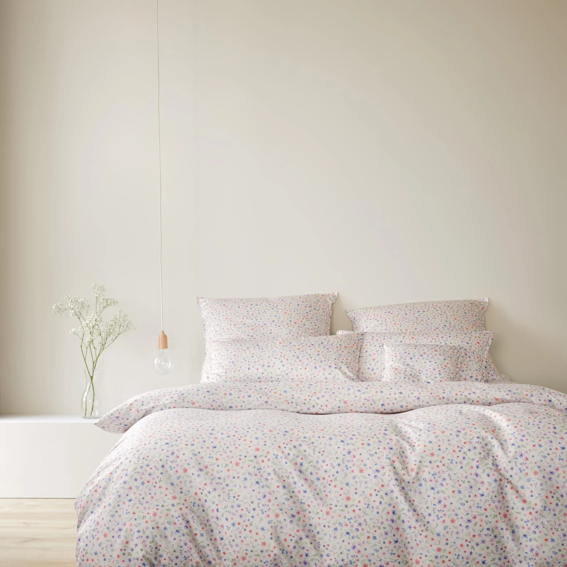 Elegante Bettwäsche Beauties Sand Mako-Satin Geblümt