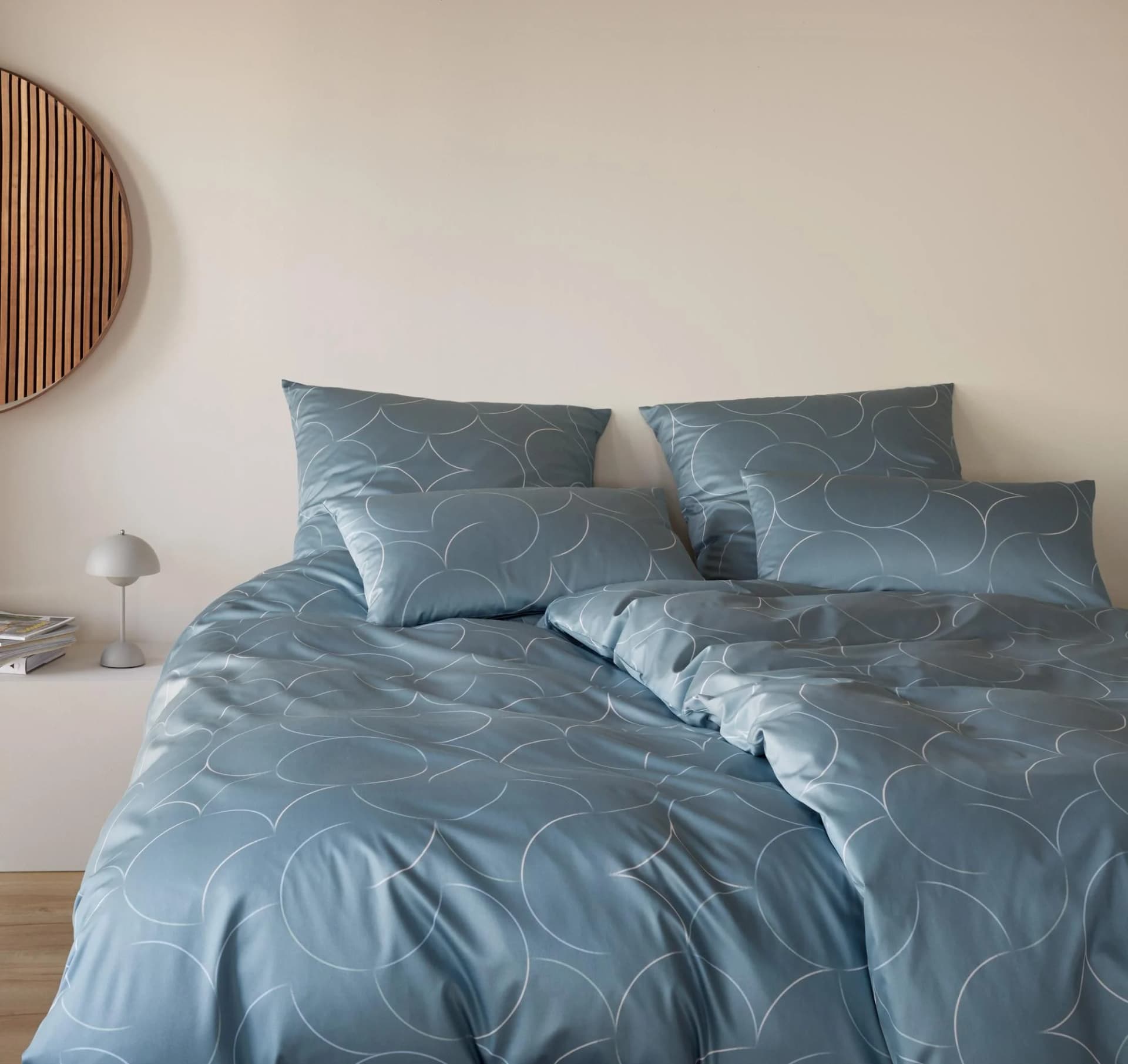 Elegante Bettwäsche "Circus" Salbei Mako-Satin 100% Baumwolle