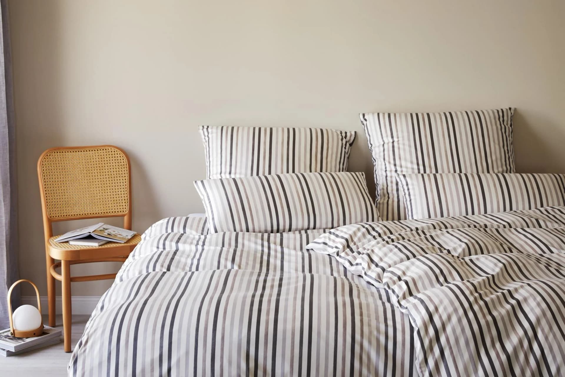 Bettwäsche ELEGANTE Waterstripe Natur Baumwolle