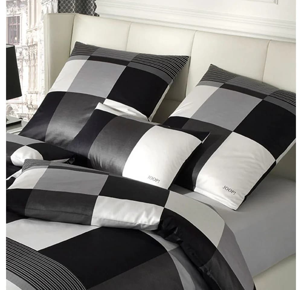 JOOP! Bettwäsche Plaza Squares Mako Satin 2-teilig