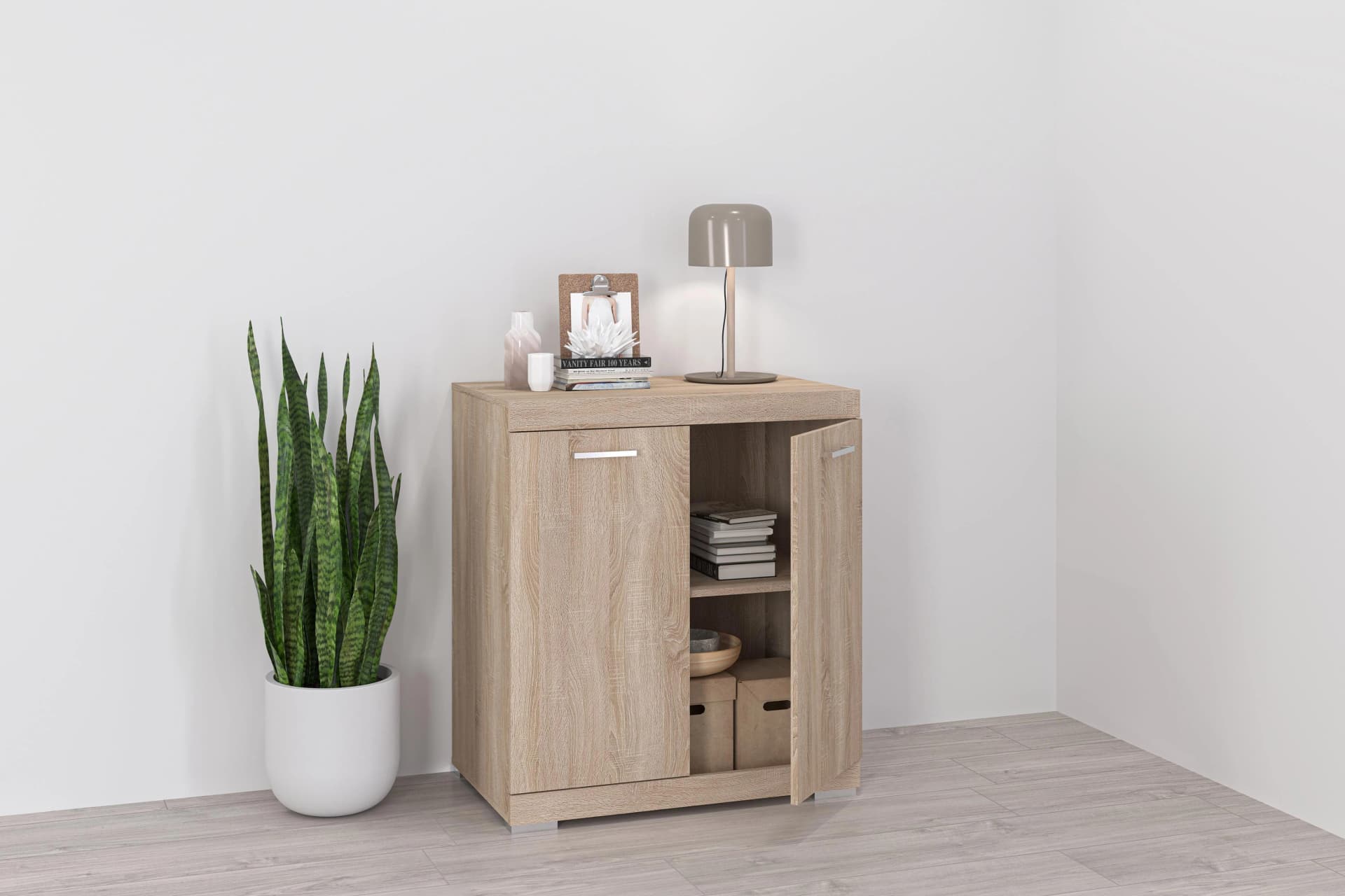 FMD Kommode Bristol Eichefarben mit verstellbaren Böden