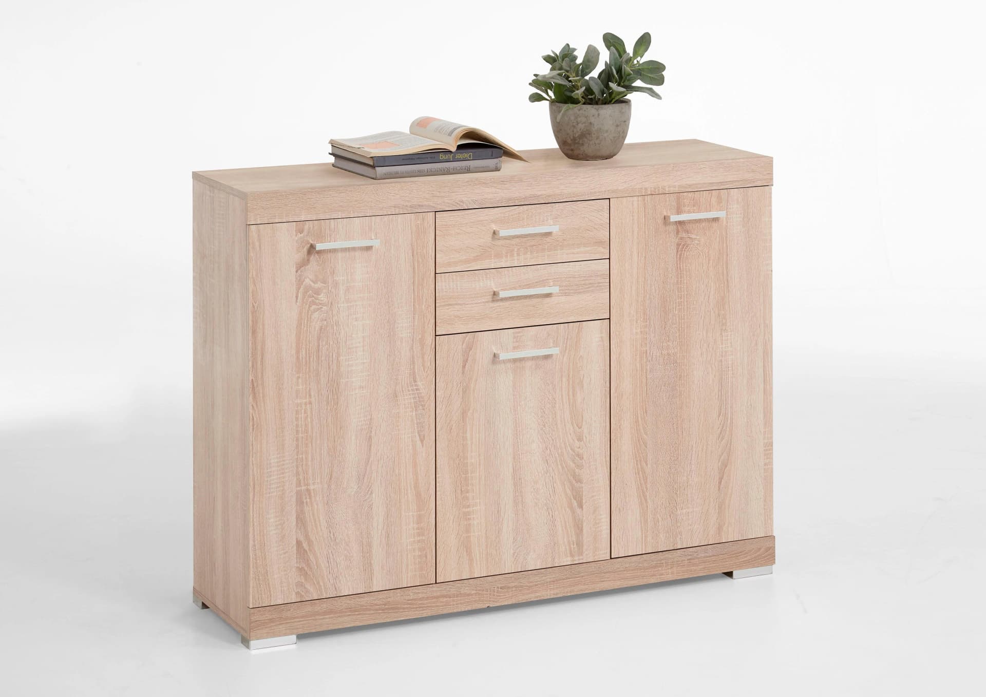 Kommode FMD Bristol 3 Eichefarben 120 cm