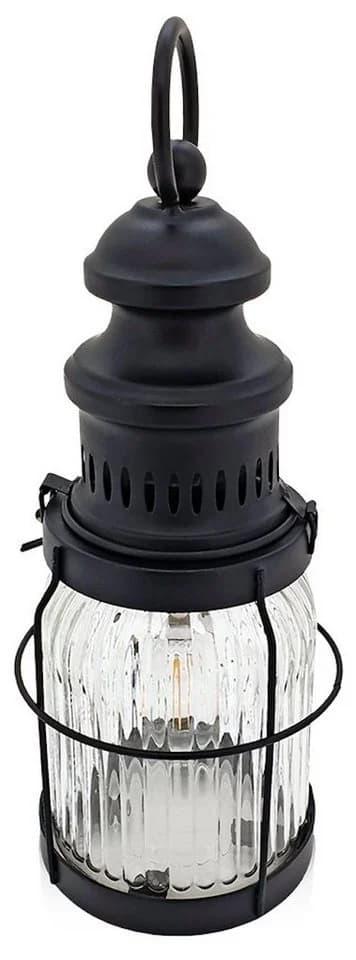 technoline LED Laterne T 9500 Schwarz Metall Glas Windlichtoptik