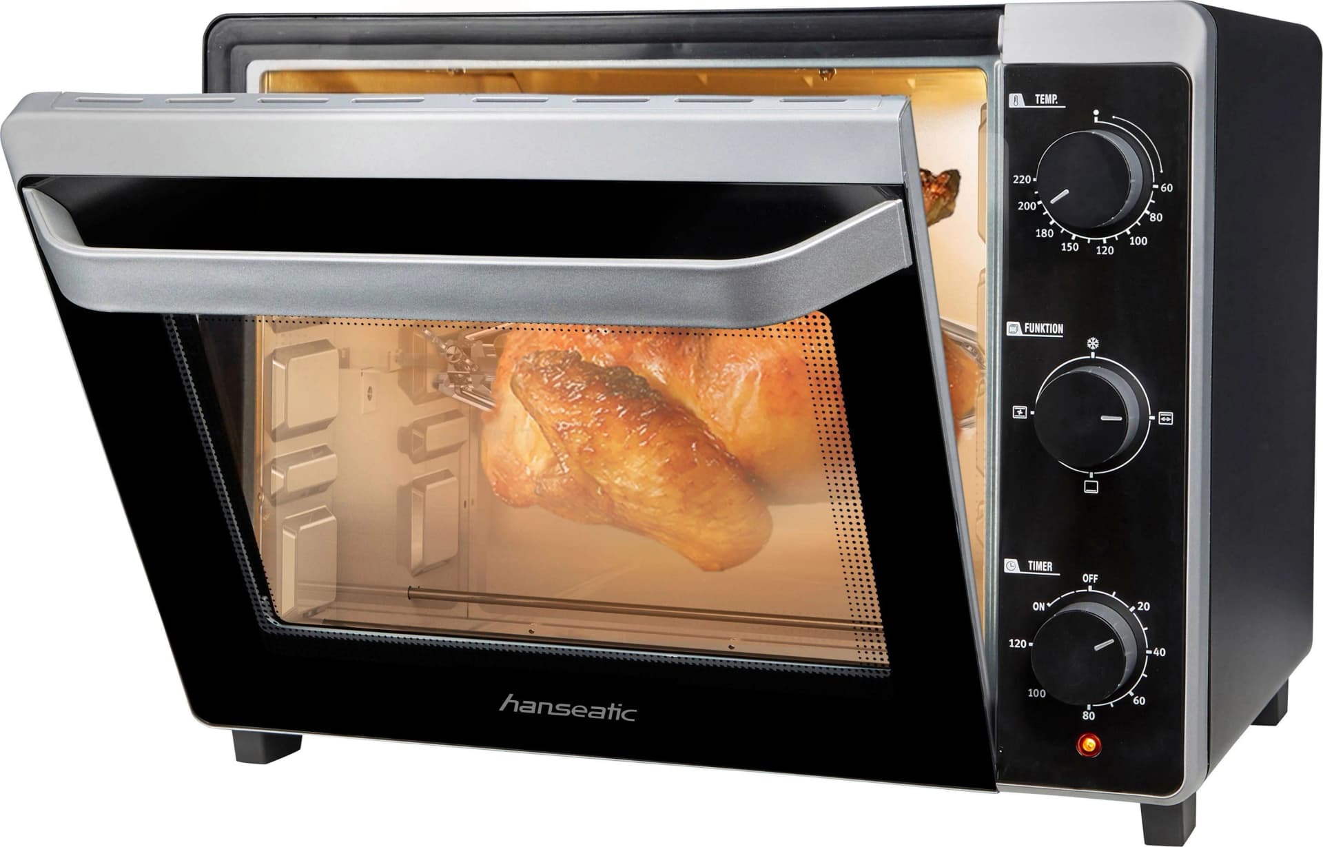 HANSEATIC Minibackofen 30 L Motorischer Drehspieß