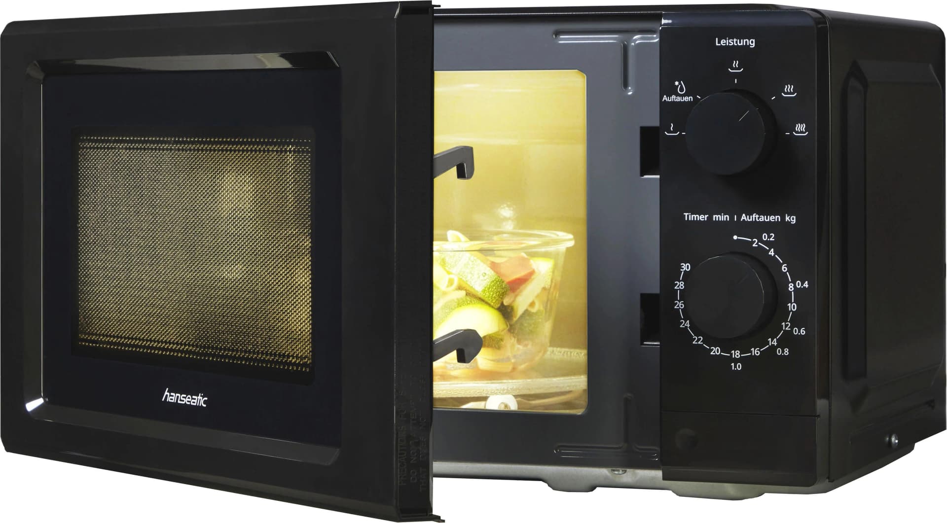 HANSEATIC Mikrowelle HM19 Schwarz 700 W 5 Leistungsstufen