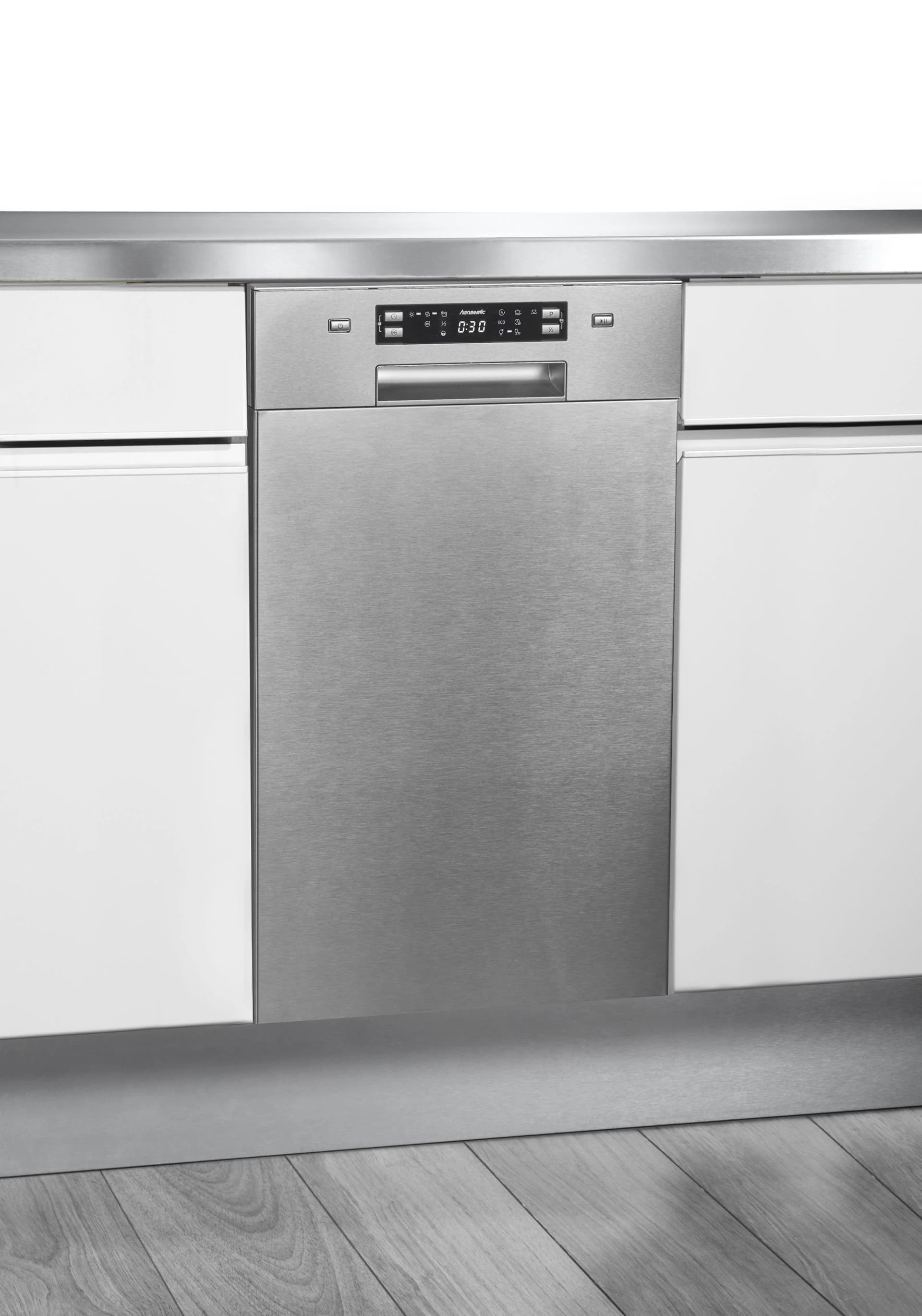 HANSEATIC Unterbaugeschirrspüler HGU4582D10J7710EI Silber AutoOpen-Trocknung