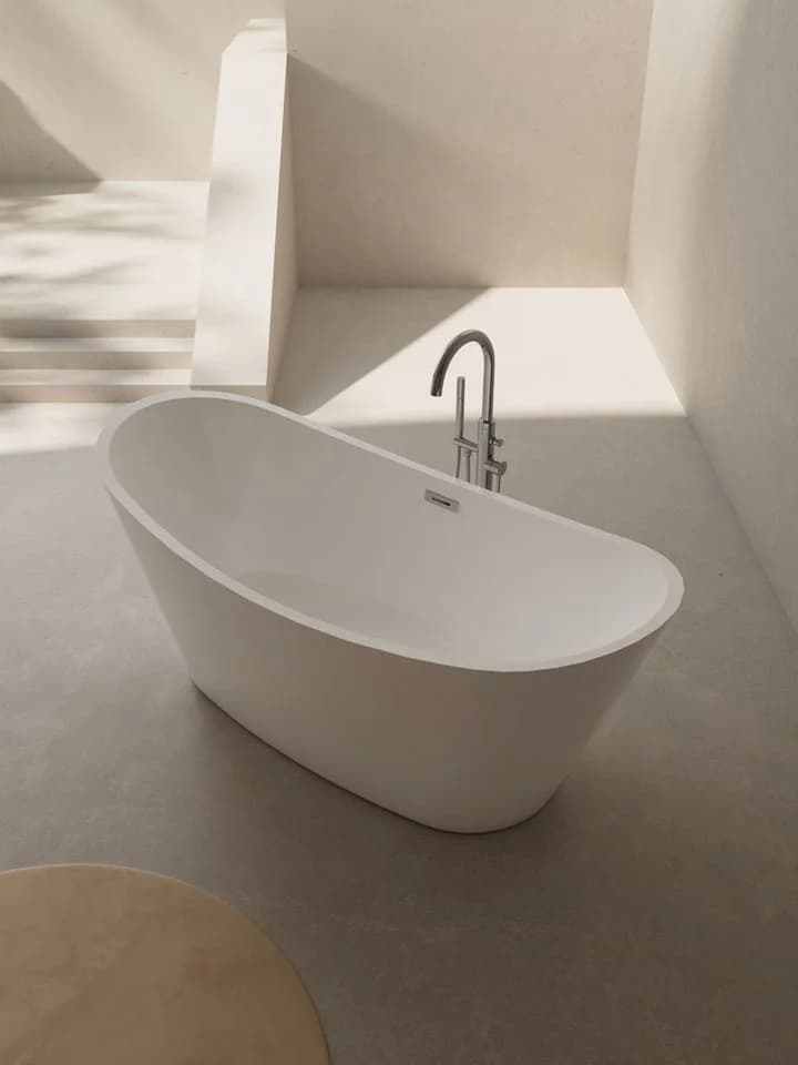 WELLTIME Badewanne Lagos Weiß Freistehend Oval Acryl