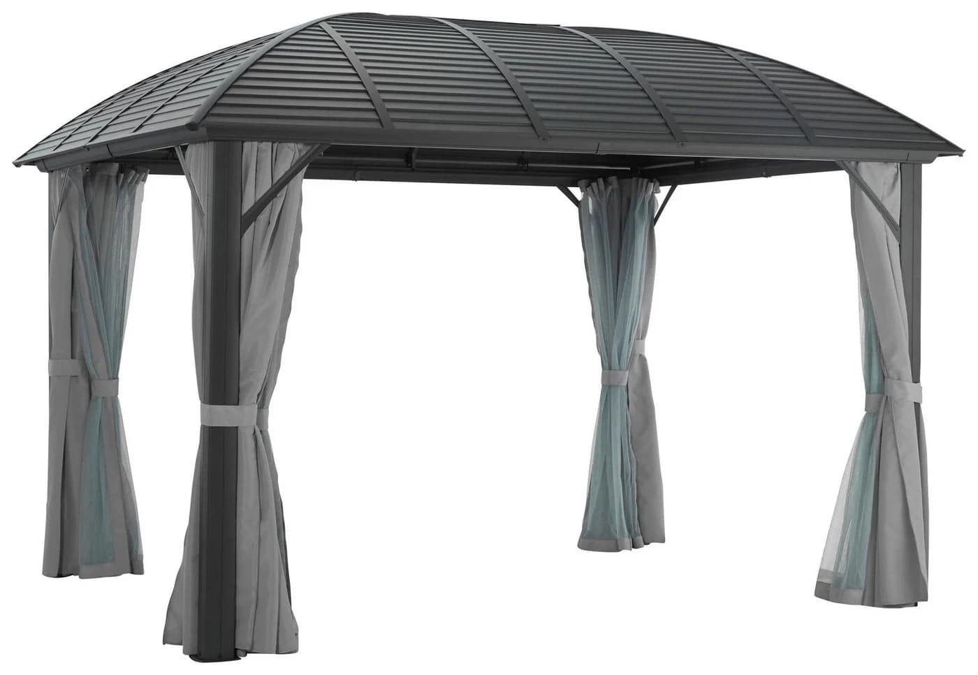 Pavillon aus Aluminium und Stahl in Anthrazit und Grau