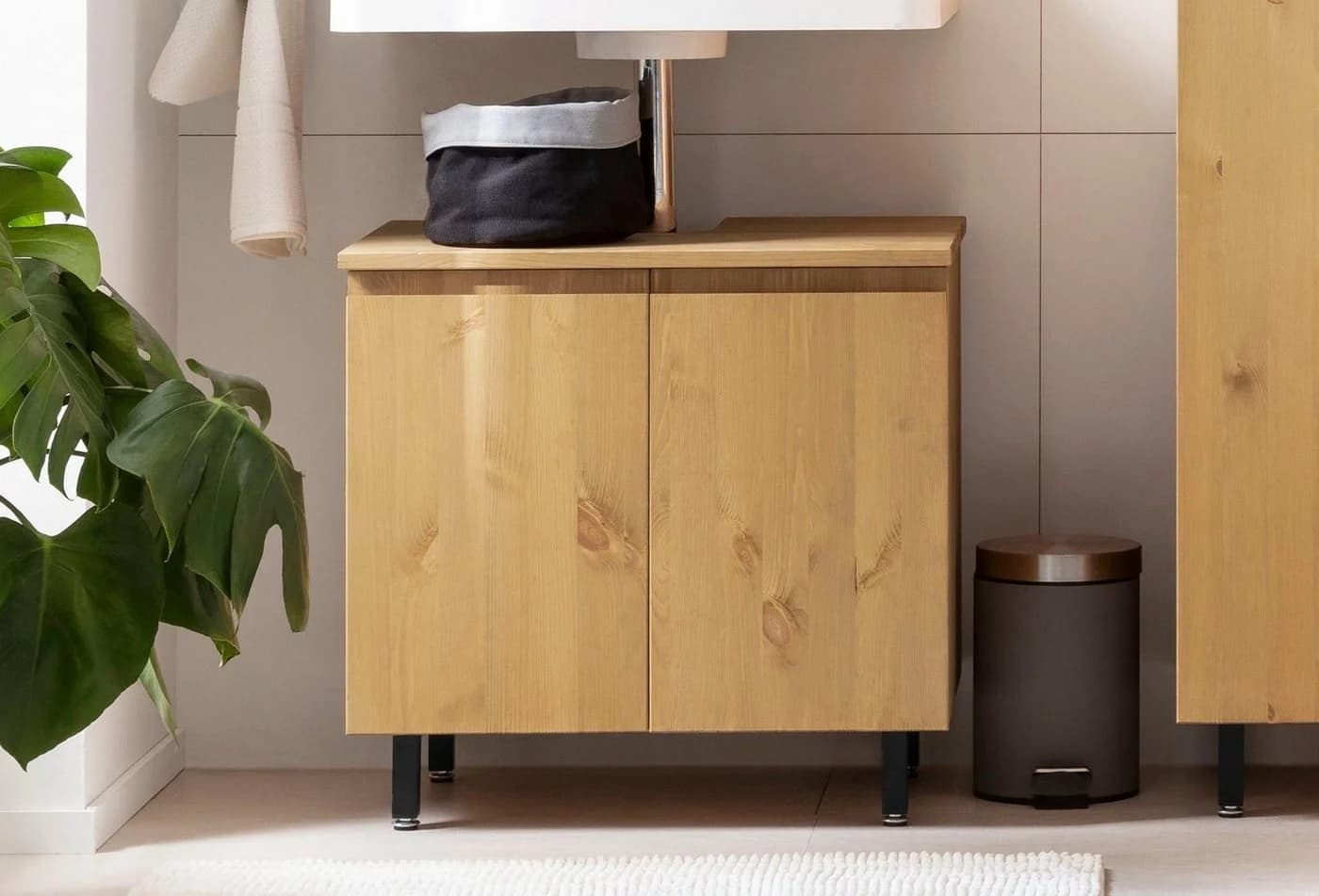 OTTO products Fjonn Waschbeckenunterschrank Kiefer beige