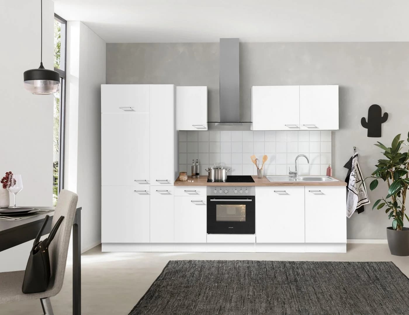 OPTIFIT Küchenzeile Iver mit E-Geräten und Kühlschrank