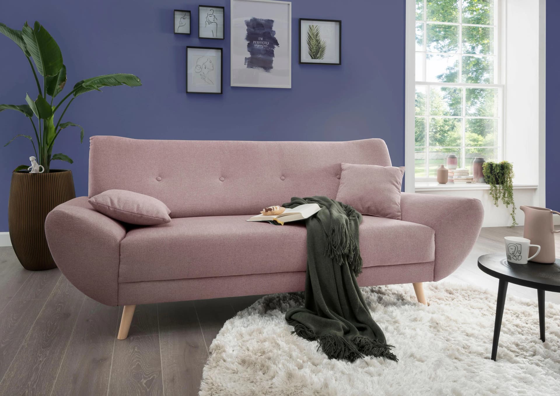 Home Affaire 3-Sitzer Sofa Basta Rosa Chenille
