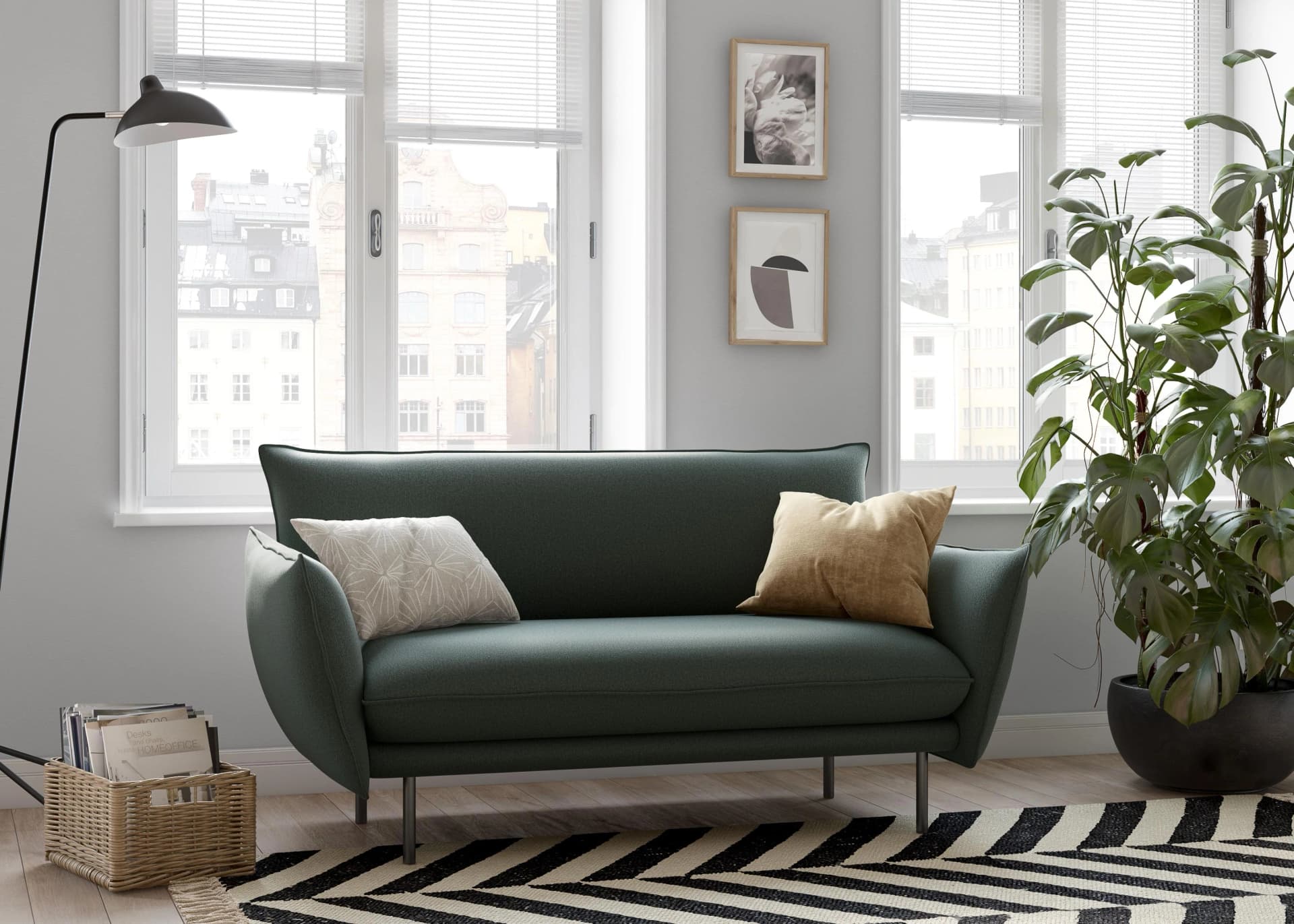 OTTO HOME Stine 2-Sitzer Sofa Grün Struktur Samtoptik
