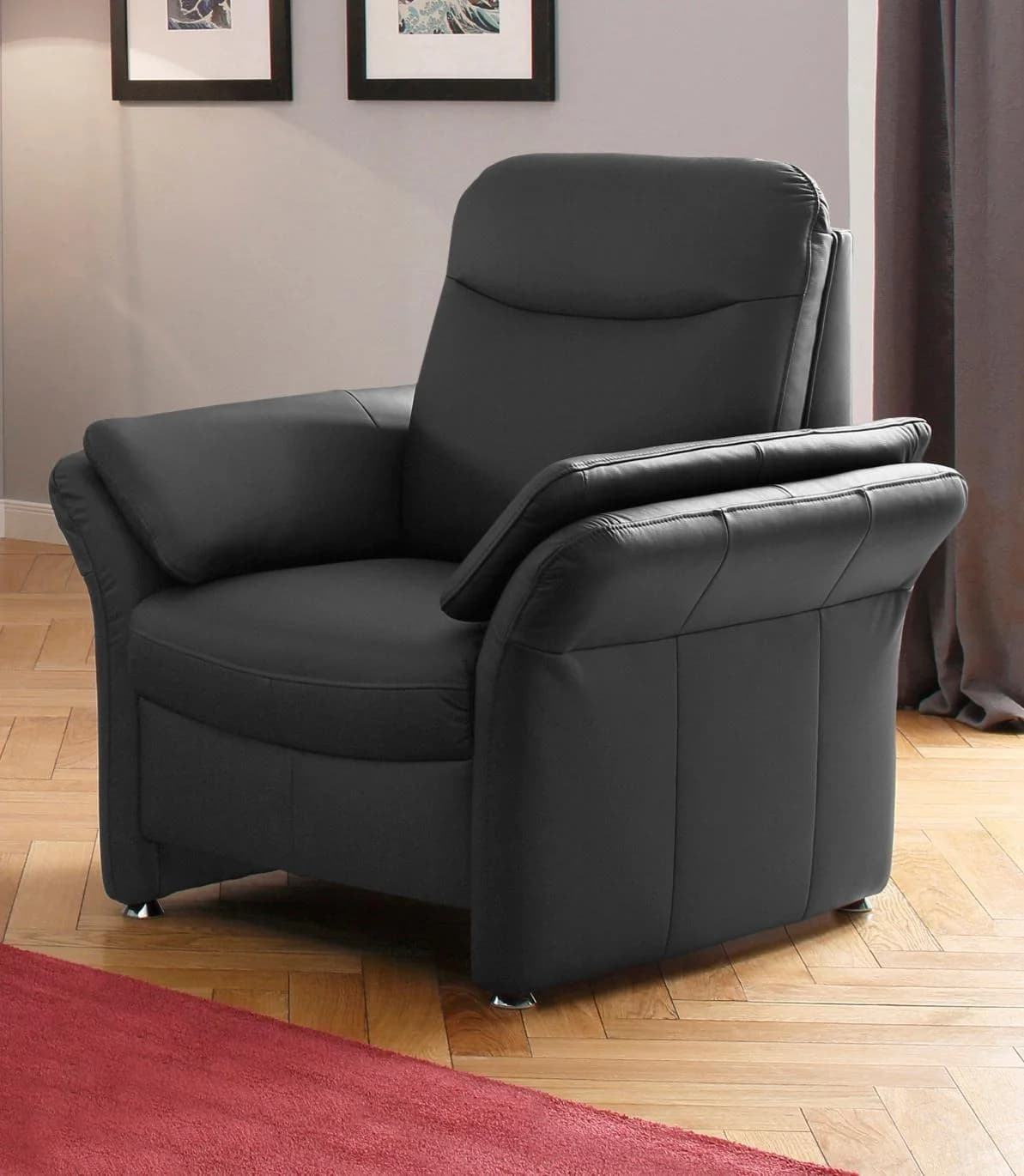 Sessel HOME AFFAIRE Tahoma Schwarz Microfaser oder Leder