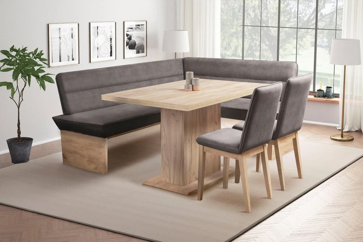 OTTO HOME Eckbank Beluna Grau Polyester Lederoptik