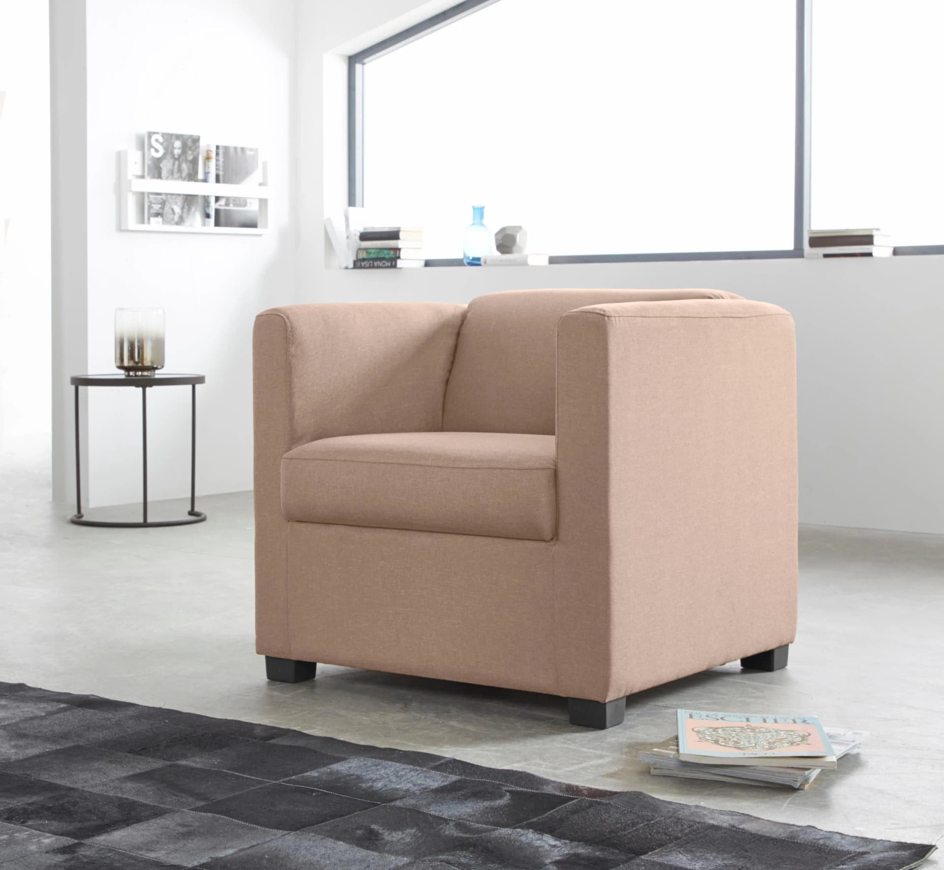 Home Affaire Sessel Bob Beige Luxus-Microfaser Loungesessel