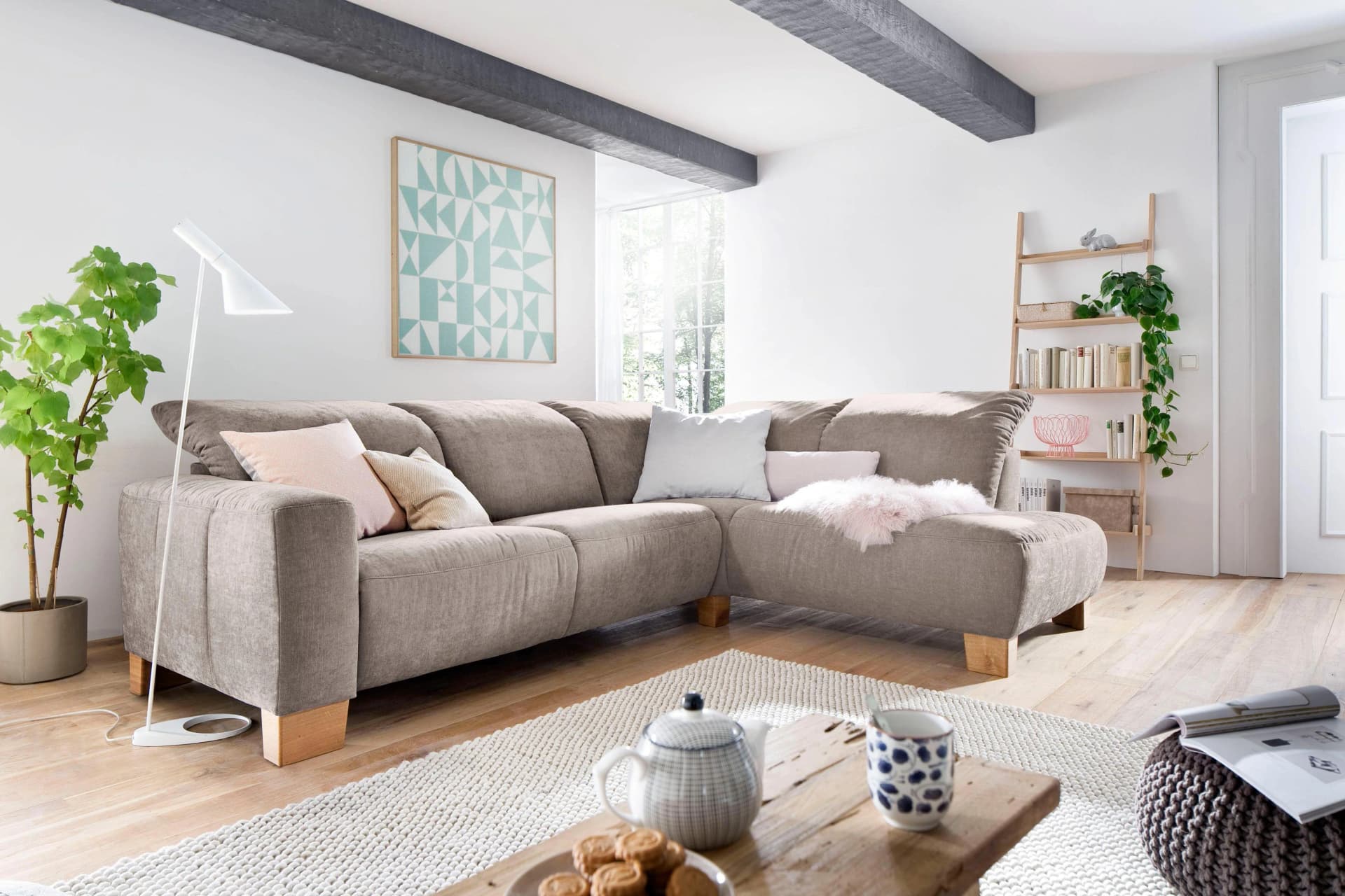 HOME AFFAIRE Ecksofa Hörnum L-Form Grau Relaxfunktion
