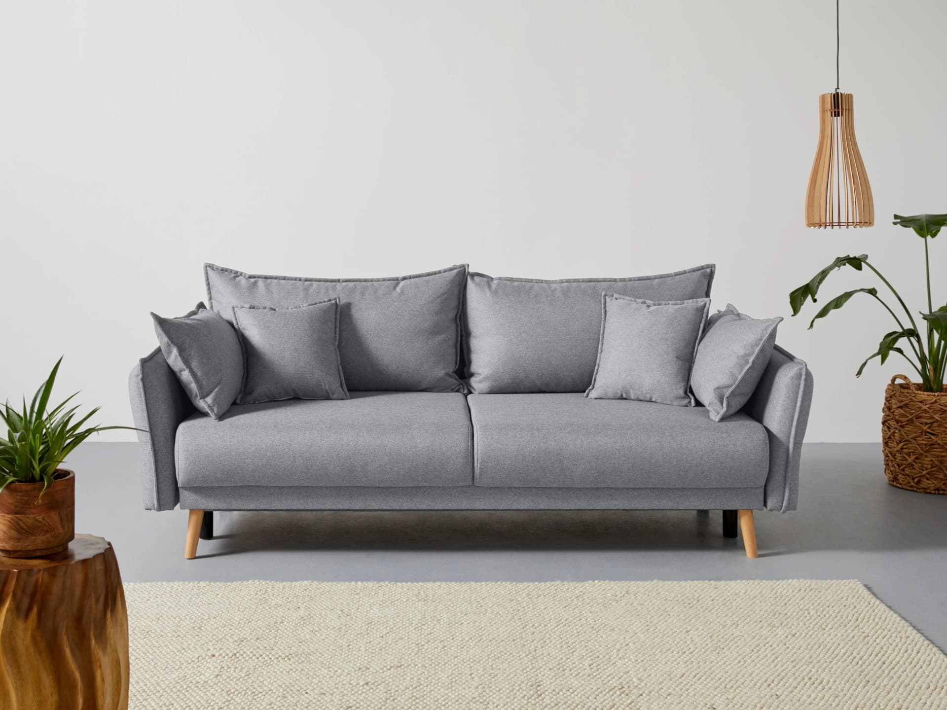 Schlafsofa HOME AFFAIRE Granbo Grau mit Bettfunktion und Bettkasten