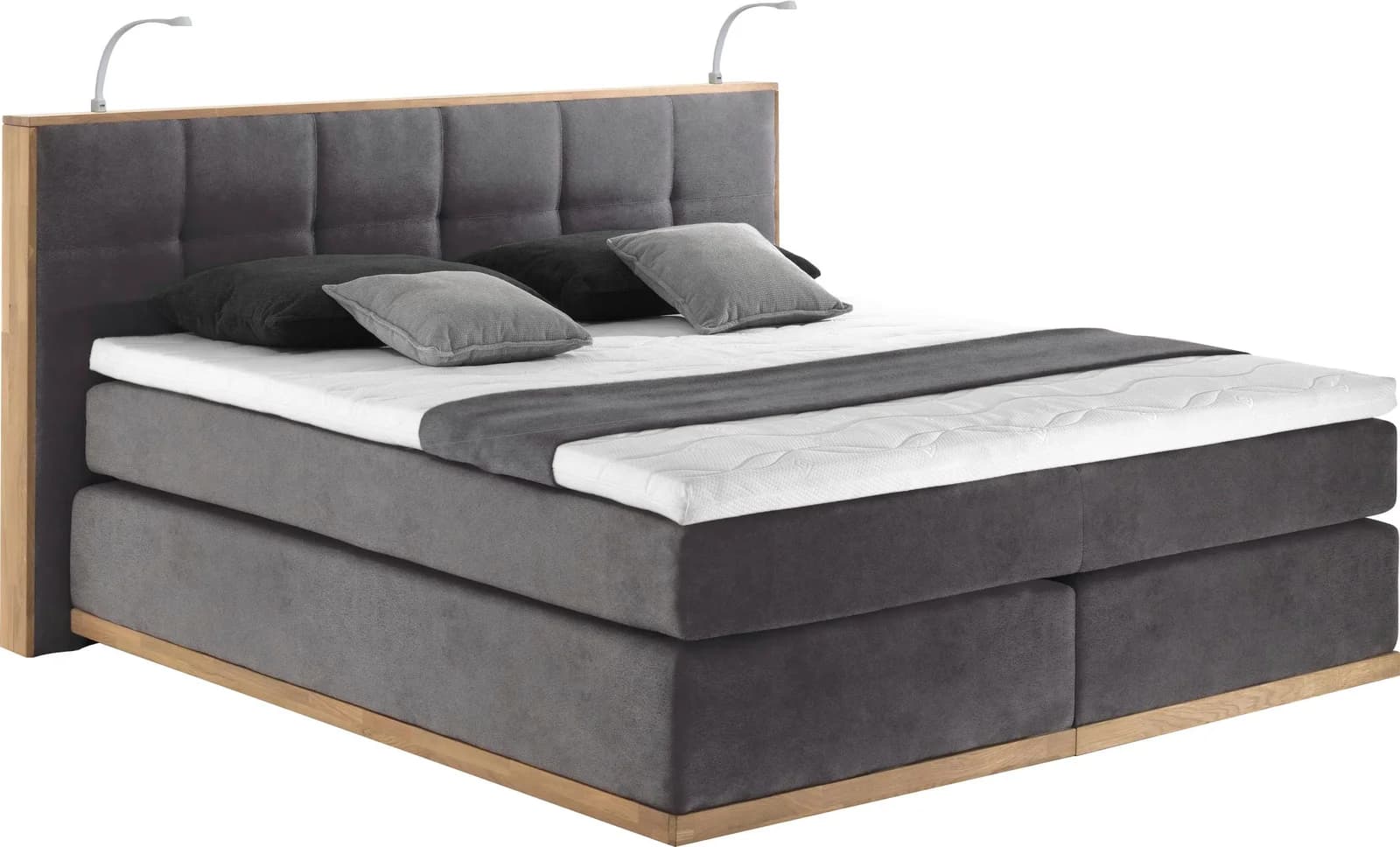 HOME AFFAIRE Vinton Boxspringbett Grau LED 200x213cm