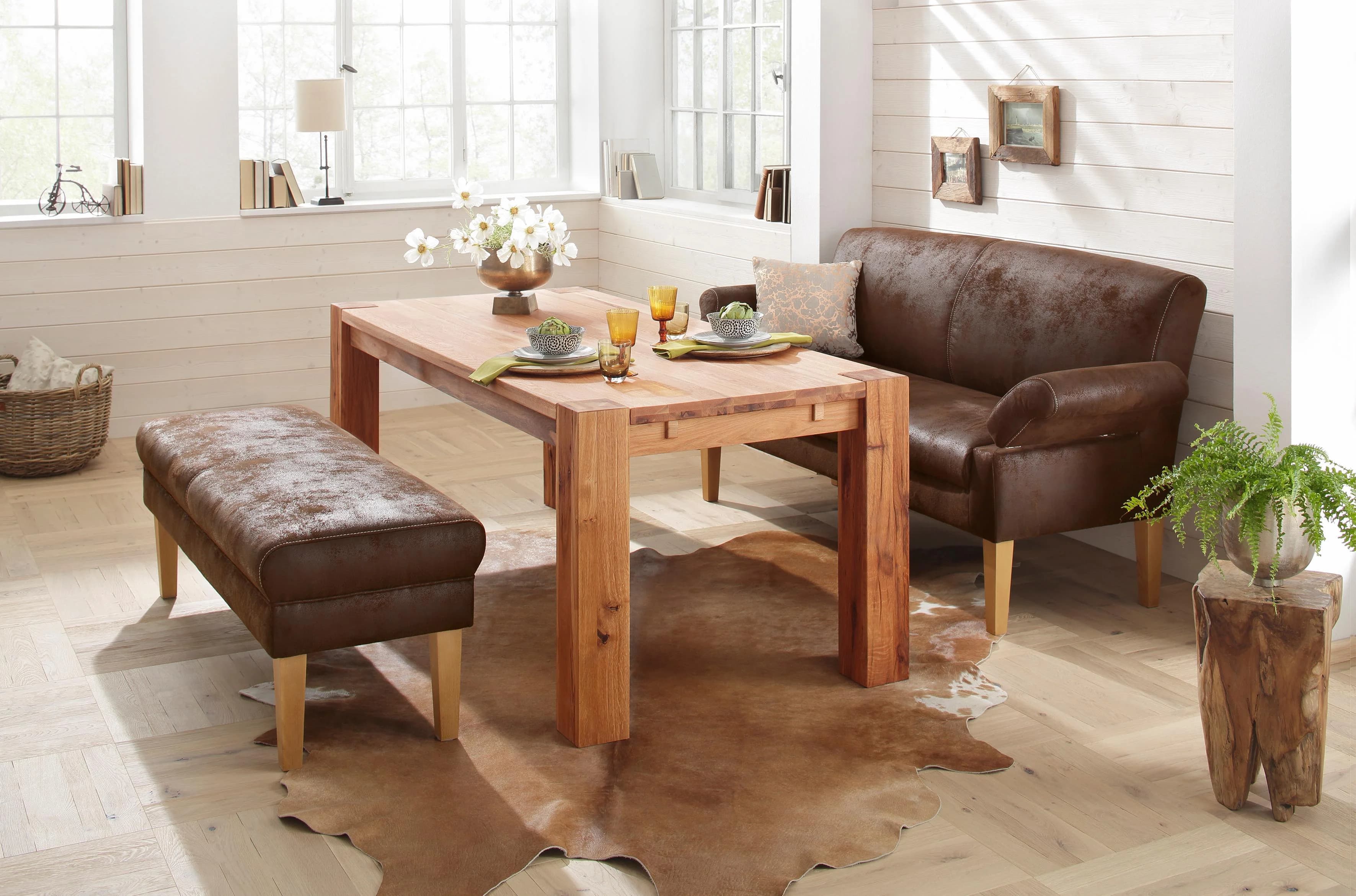 HOME AFFAIRE Küchensofa Malmö 2-Sitzer Braun Microfaser