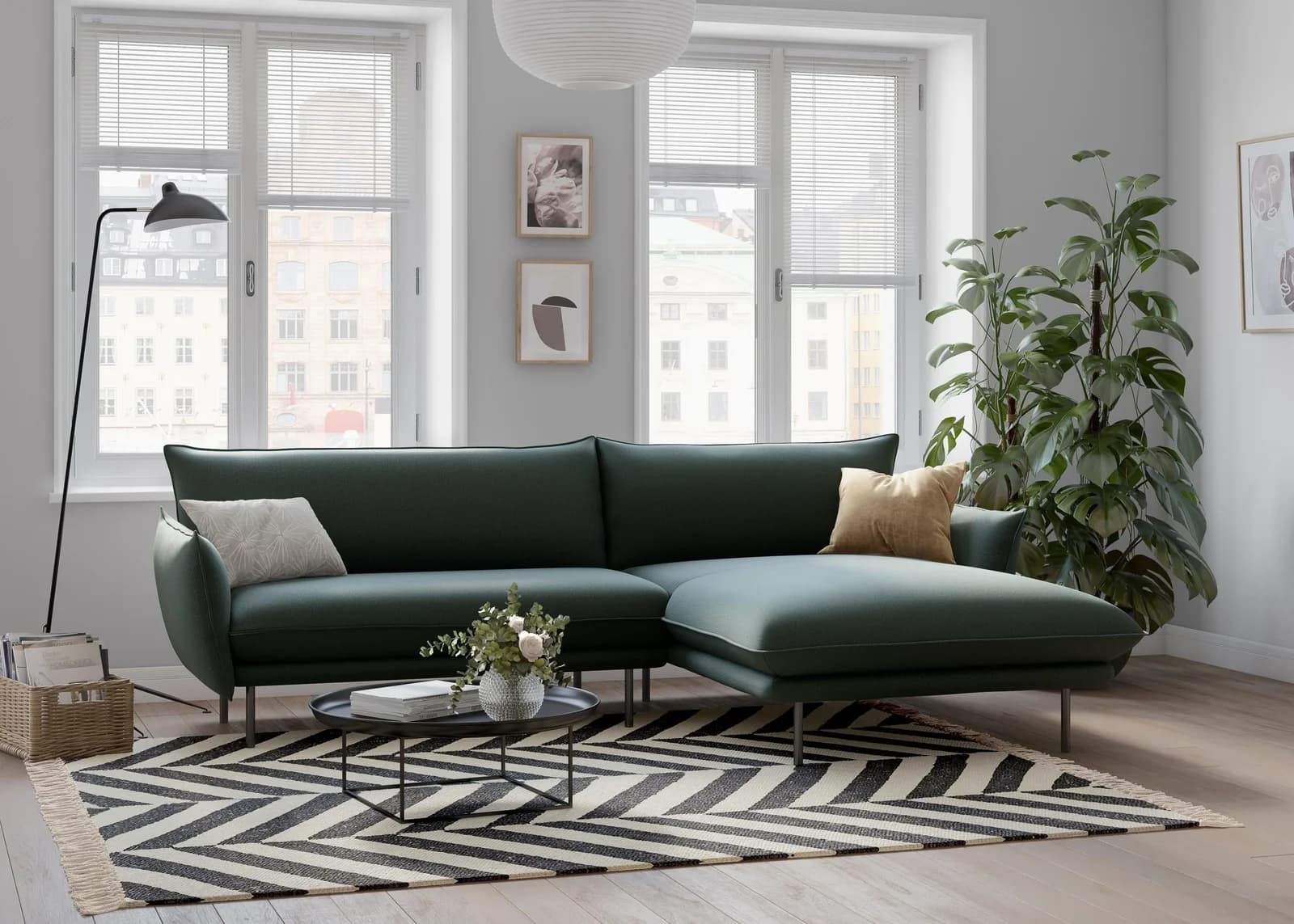 OTTO HOME Ecksofa Stine L-Form Grün Polyester