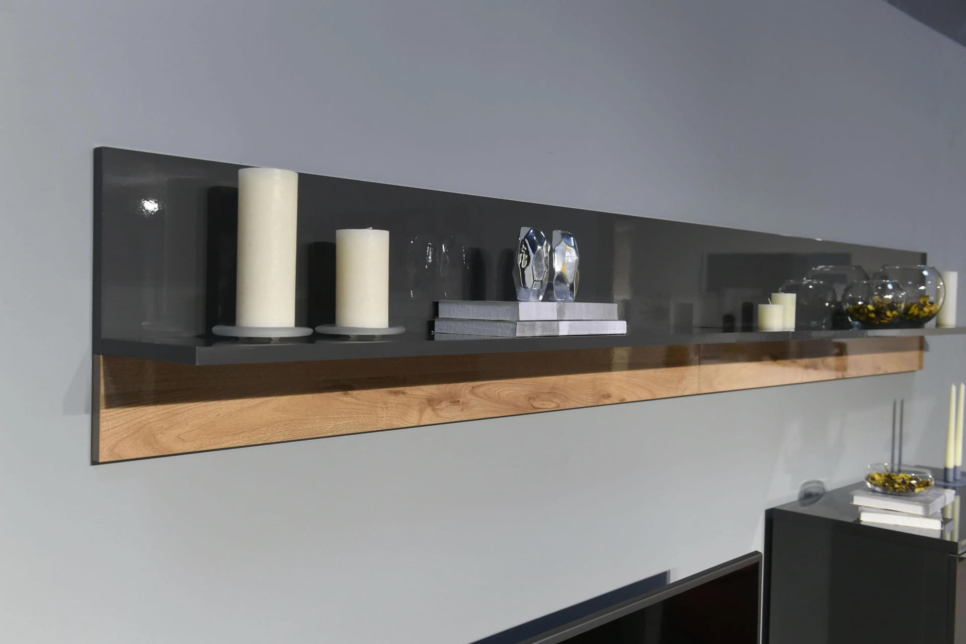OTTO HOME Wandboard Onyx Anthrazit Walnuss Hochglanz
