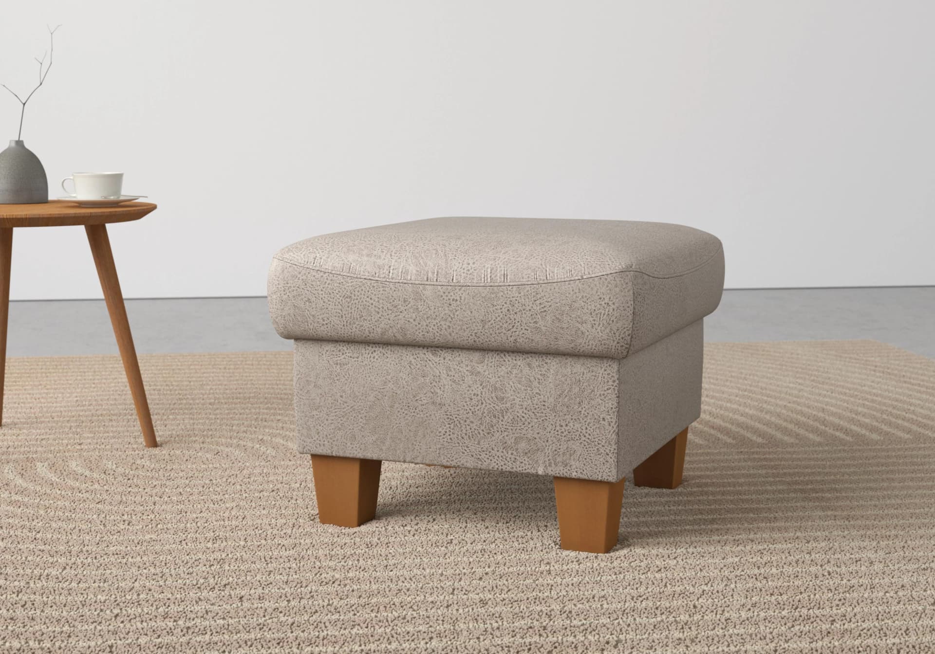HOME AFFAIRE Stauraumhocker Caldera Grau Microfaser