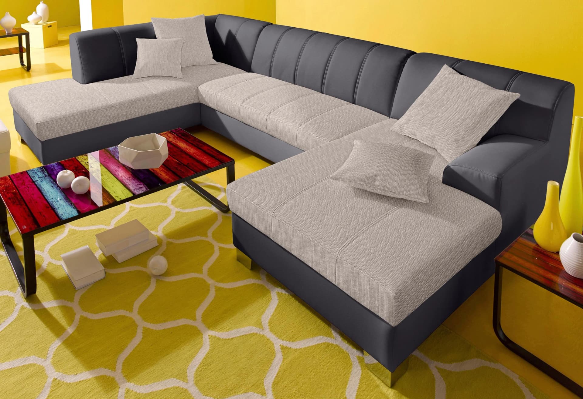DOMO COLLECTION Wohnlandschaft Turah mit Bettfunktion und Zierkissen