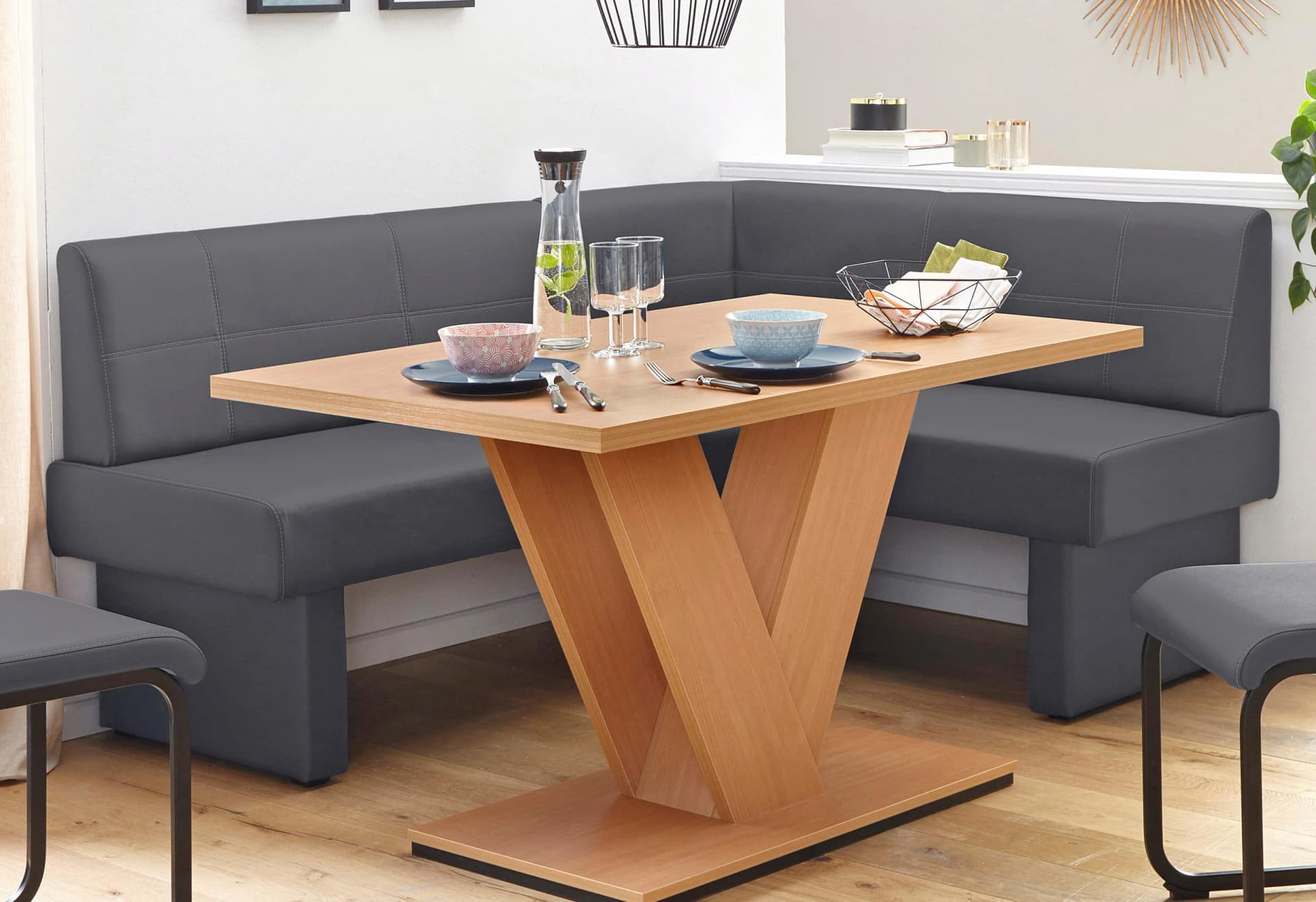 Home Affaire Eckbank Grau Kunstleder Gepolstert
