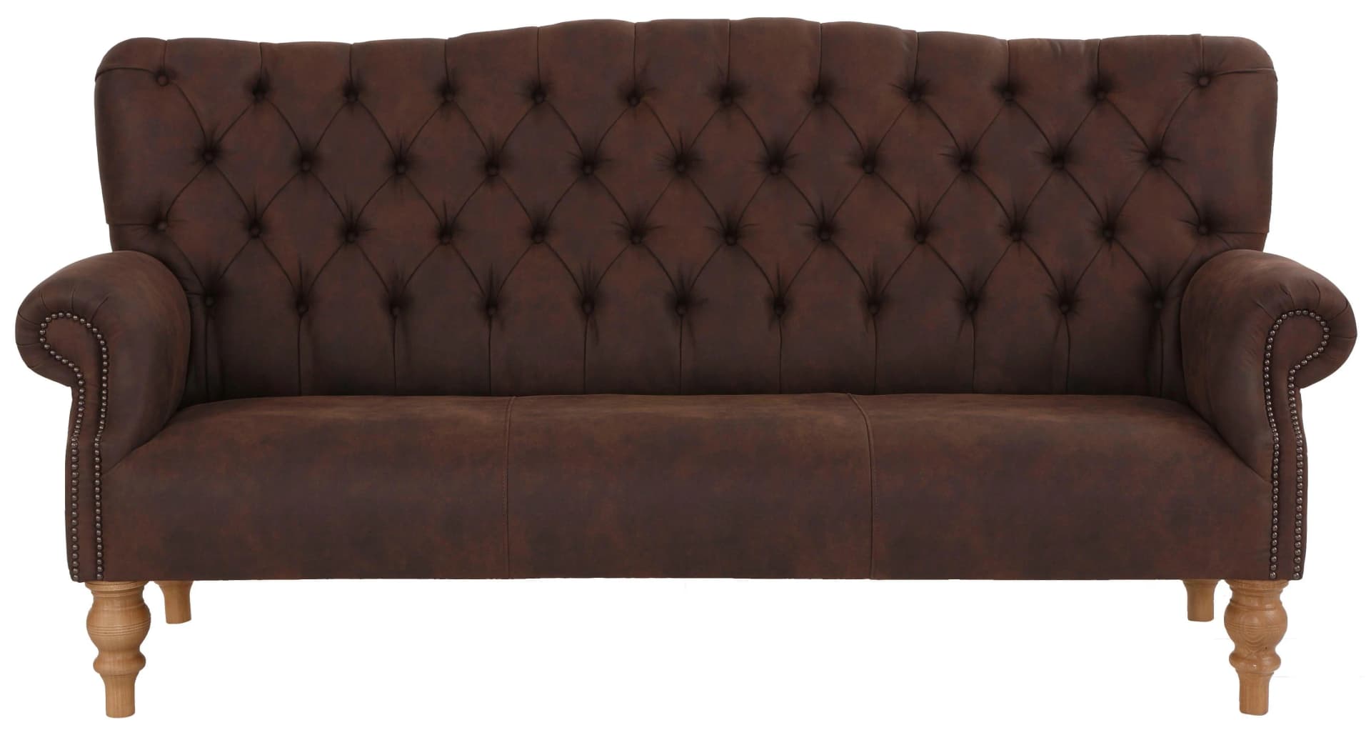 Home Affaire Chesterfield-Sofa Lord 3-Sitzer Braun Lederoptik
