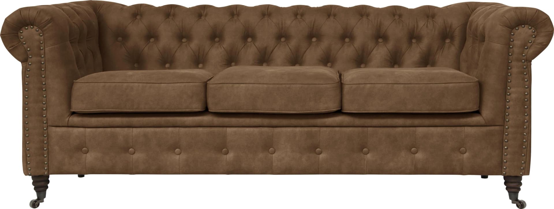 Chesterfield-Sofa HOME AFFAIRE Aarburg Cognac Microfaser