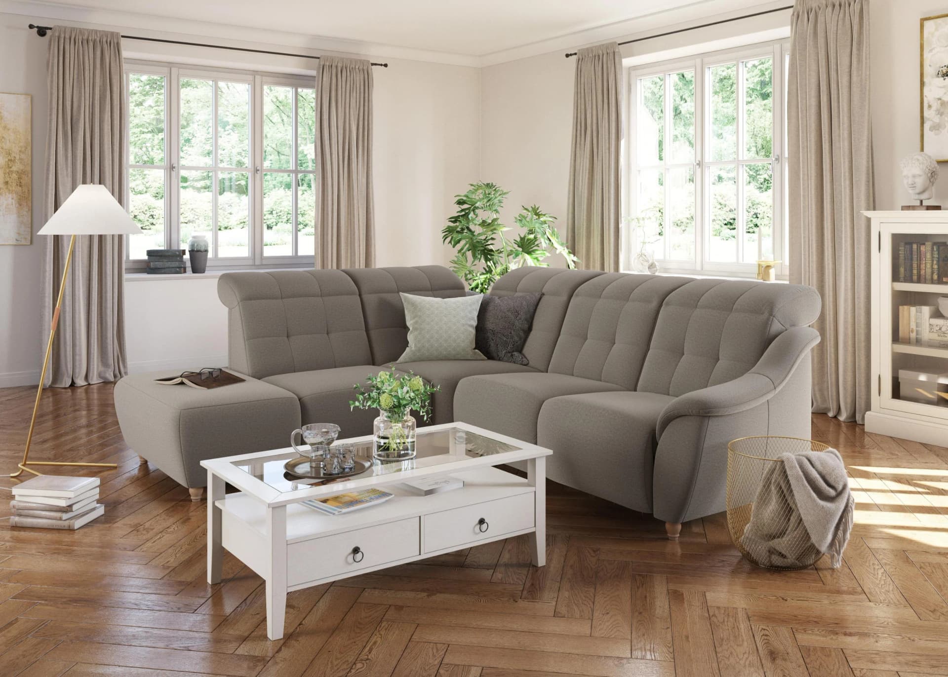 Home affaire Ecksofa Boston L-Form Braun
