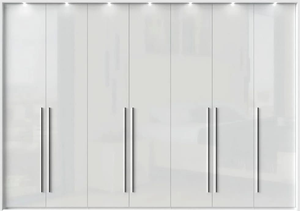 OTTO HOME Kleiderschrank Piano Weiß Hochglanz mit LED & Soft-Close