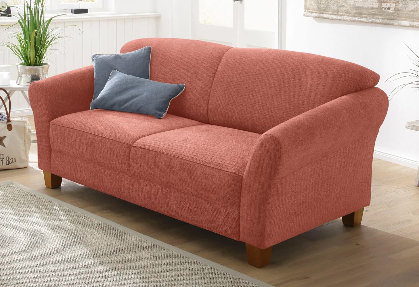HOME AFFAIRE Gotland 3-Sitzer Sofa Landhausstil Terra Microfaser