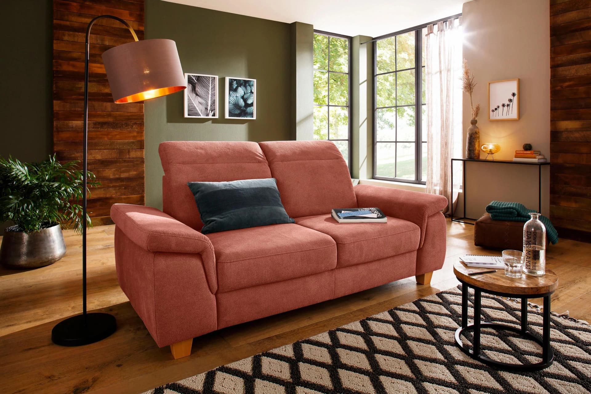 HOME AFFAIRE Dalia 2,5-Sitzer Sofa mit Kopfteilverstellung in Terra