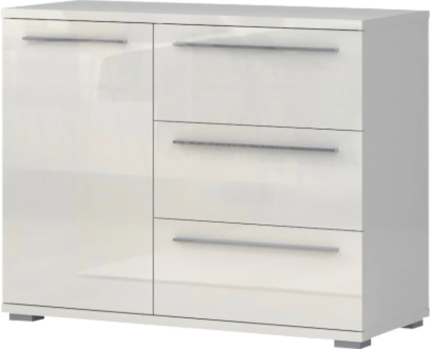 Kommode OTTO HOME Piano Hochglanz Beige 1 Tür 3 Schubladen