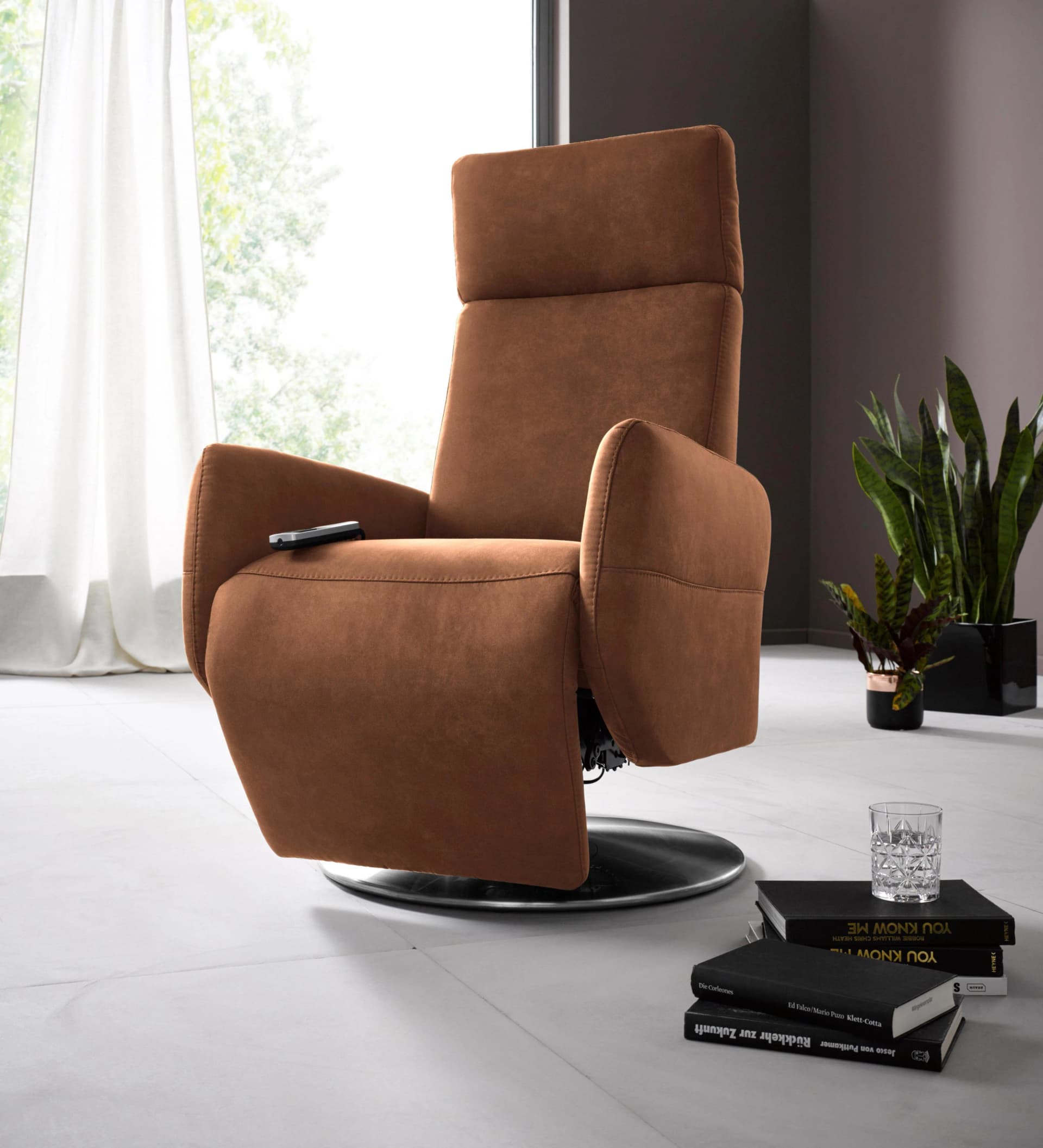 Relaxsessel SIT & MORE Kobra Cognac mit Aufstehhilfe