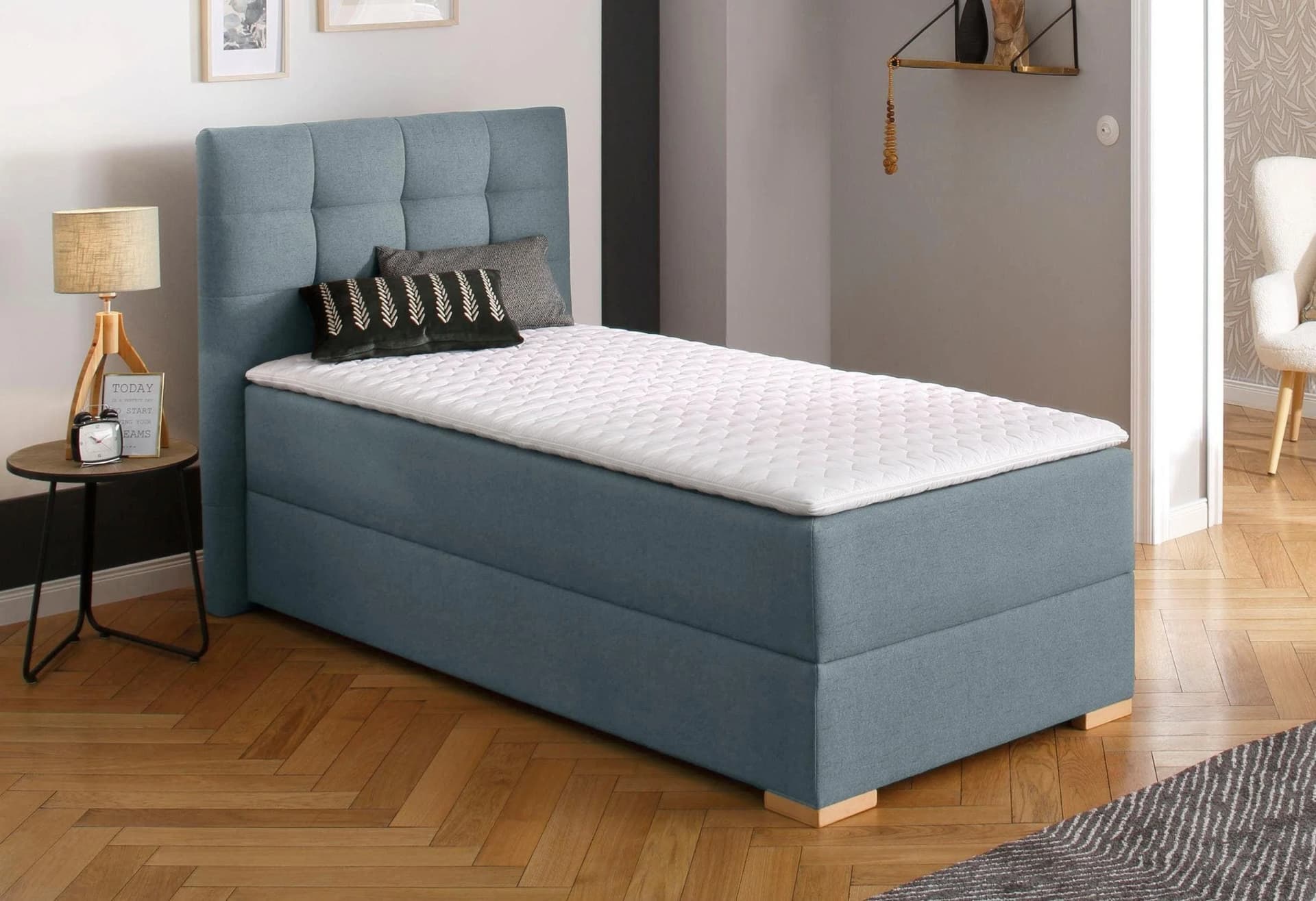 Boxbett HOME AFFAIRE Olivet mit Bettkasten Blau