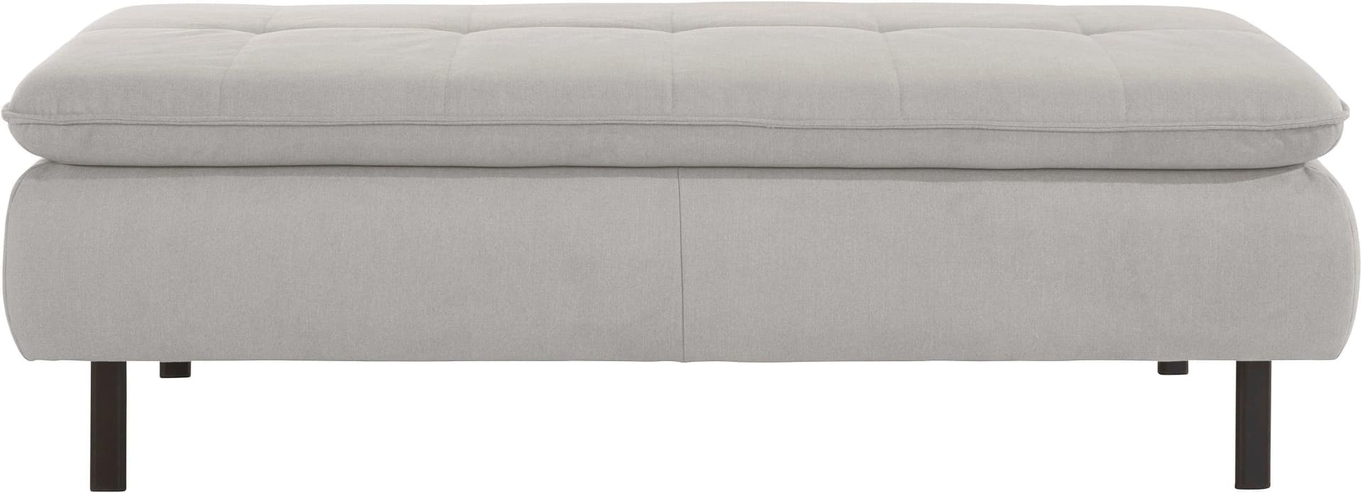 Hockerbank HOME AFFAIRE Birkholm Silber Metallholz