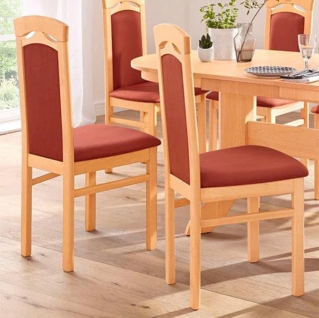 Home affaire Esszimmerstuhl Anthony 2er Set Buche Braun Microfaser