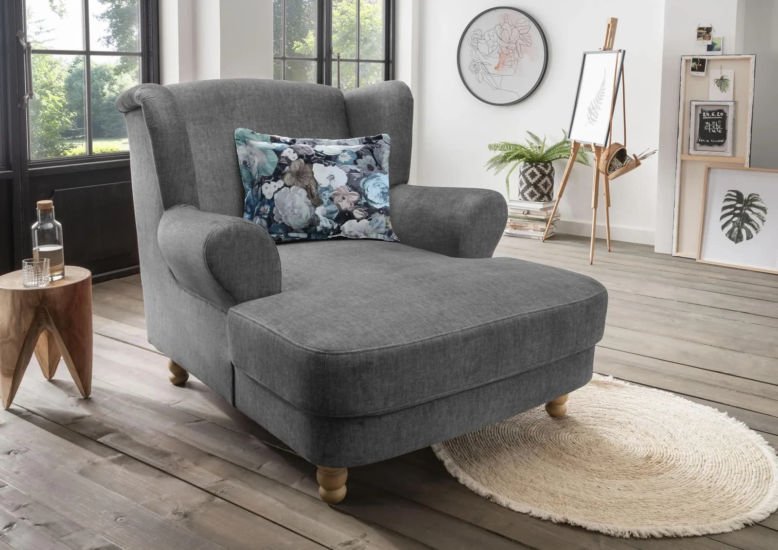 Home Affaire Loveseat Tassilo Asche Polyester Samt