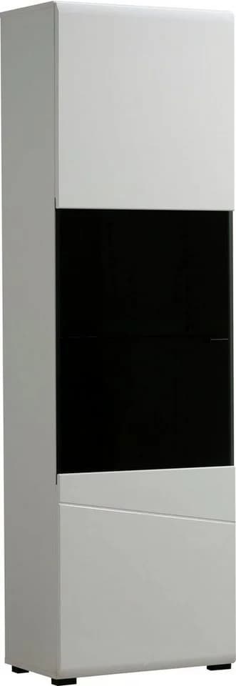 Vitrine INOSIGN Trentino Weiß Hochglanz Schwarz Soft-Close