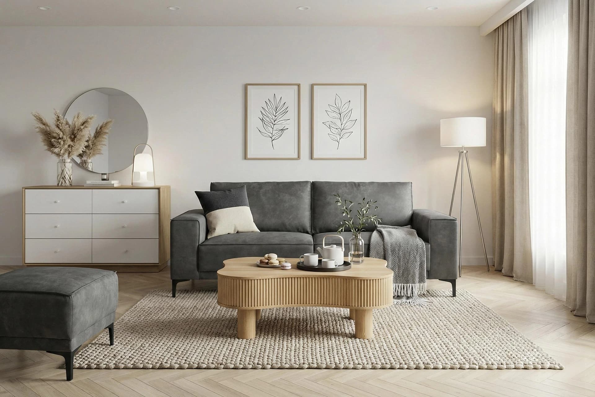 OTTO HOME OLAND 3-Sitzer Sofa Skandi-Design Anthrazit
